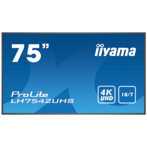 iiyama LH7542UHS-B3 189cm (75") 4K UHD IPS Digital Signage Monitor HDMI/DP/DVI