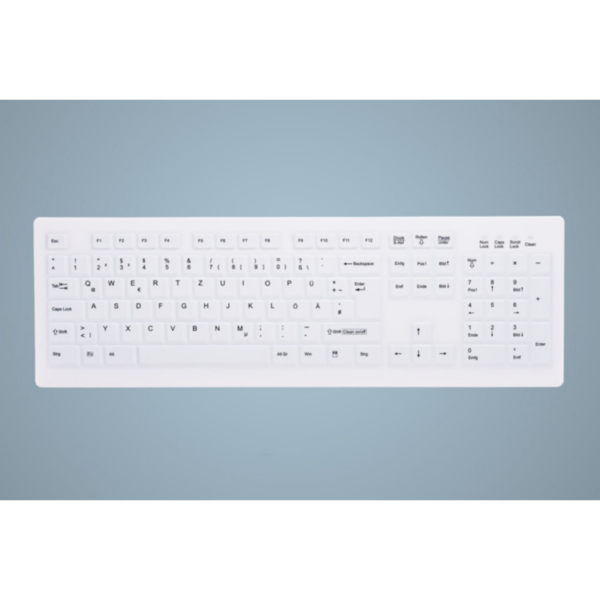 Cherry AK-C8100F-FU1-W/GE Kabellose Tastatur Weiß (Wischdesinfektion)