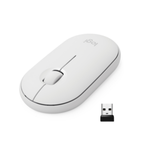 Logitech M350 Pebble Kabellose Maus Weiß