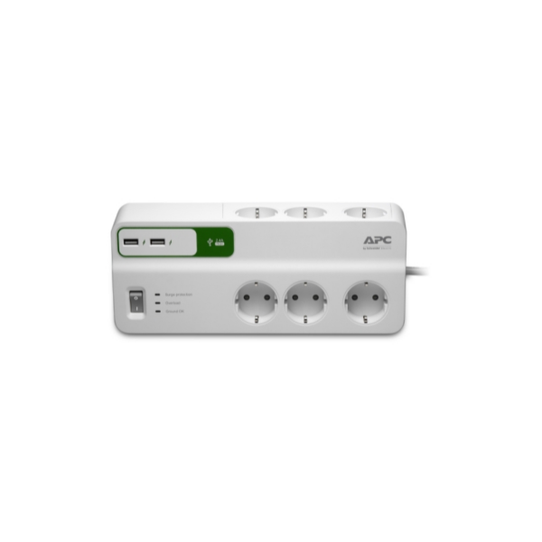 APC SurgeArrest Essential 6-fach 2x USB (PM6U-GR) Überspannungsschutz