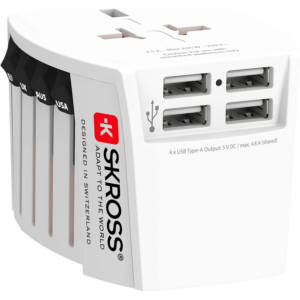 SKROSS World Adapter Pro + USB 4xA 3-polig (7A) Reiseadapter 1302522