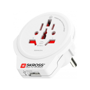 SKROSS Country Adapter World to Europe USB