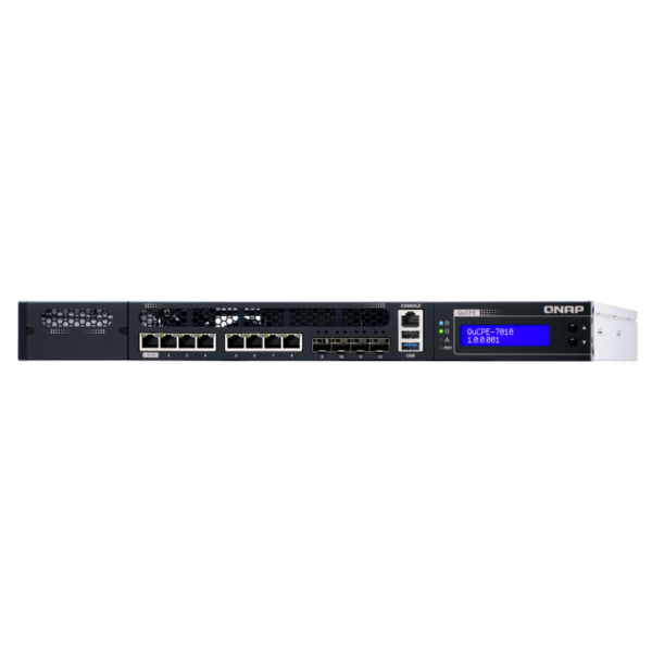 QNAP QuCPE-7012-D2123IT-8G 4x 10GbE SFP+ 8x Gigabit RJ45 Netzwerkvirtualisierung