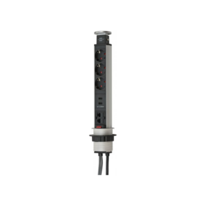 Brennenstuhl Tower Power Steckdosenleiste 2-fach USB/RJ45 Schalter versenkbar 2m