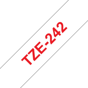 Brother TZe-242 Schriftband 18mm x 8m rot auf weiß selbstklebend