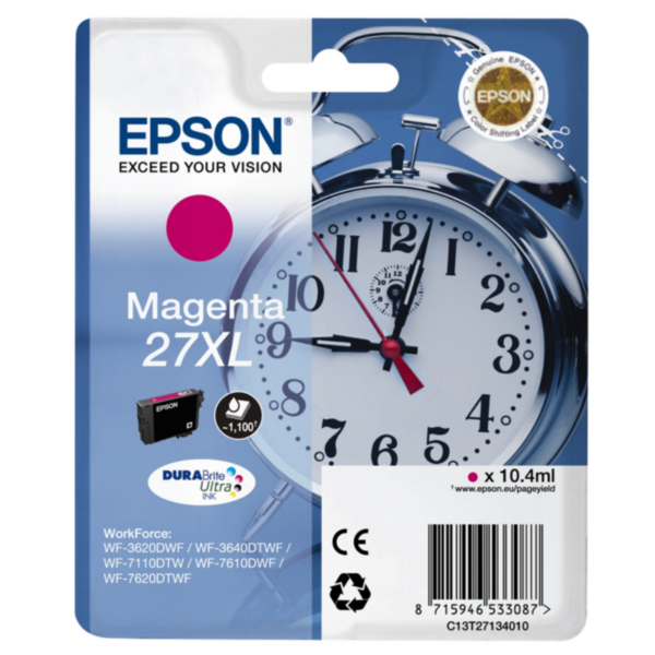 Epson 27XL Original Druckerpatrone Magenta mit hoher Kapazität T2713