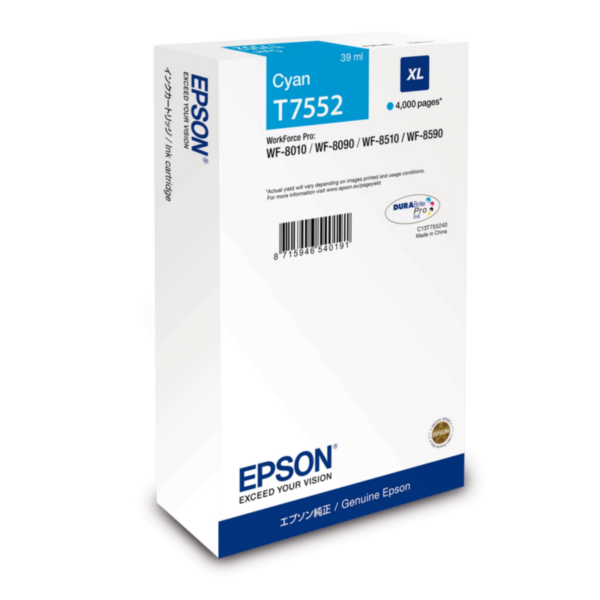 Epson C13T755240 Druckerpatrone cyan T7552 (ca. 4.000 Seiten)