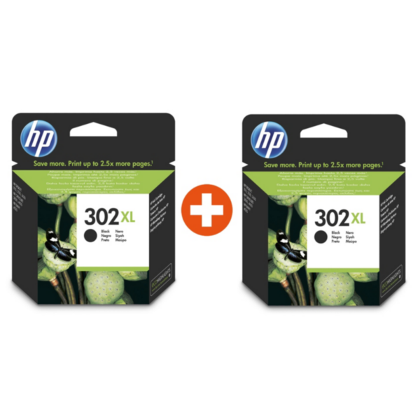 HP F6U68AE / 302XL Original Druckerpatrone Schwarz (2 Stück)