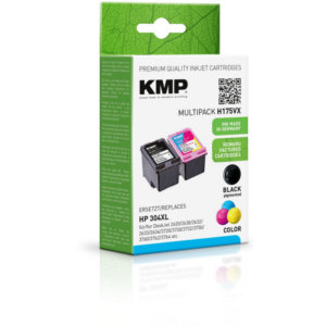 KMP Tintenpatronen Multipack Schwarz + Farbig ersetzt HP 304XL (N9K08AE N9K07AE)