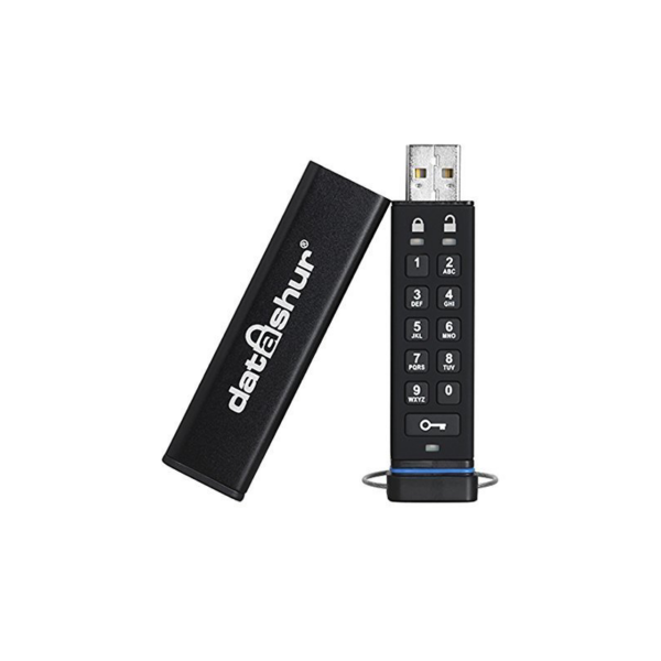 iStorage datAshur USB2.0 Flash Drive 8GB Stick mit PIN-Schutz Aluminium Schwarz