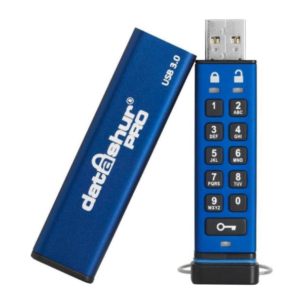 iStorage datAshur PRO USB3.0 Flash Drive 128 GB Stick mit PIN-Schutz Aluminium