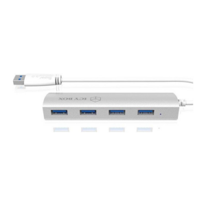 RaidSonic Icy Box IB-AC6401 4-Port USB 3.0 Hub silber