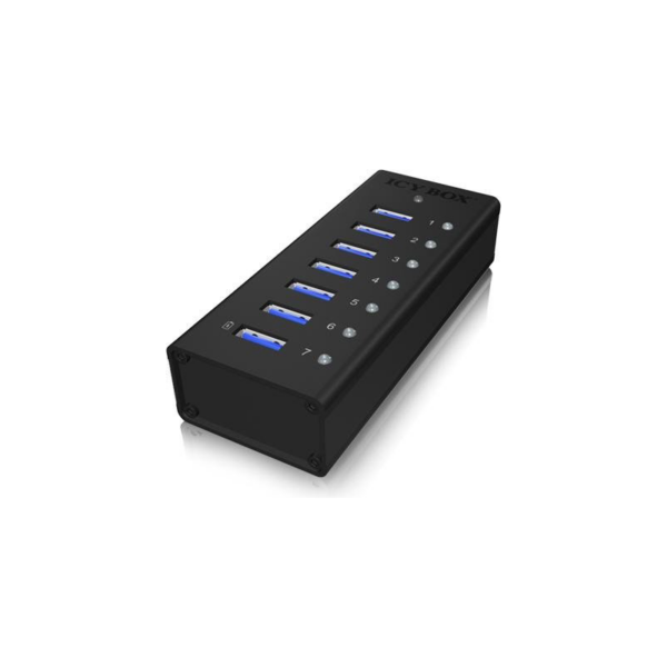 RaidSonic Icy Box IB-AC618 7 Port USB 3.0 Hub inkl. 1x USB Ladeport