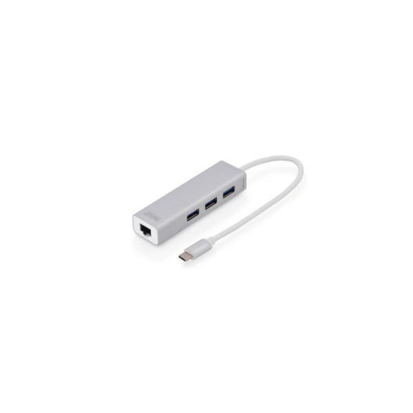 DIGITUS USB Typ C 3.0 Hub mit Gigabit Ethernet