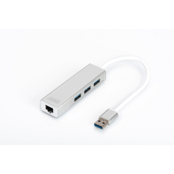 DIGITUS DA-70250-1 USB 3.0 3-Port Hub & Gigabit LAN-Adapter