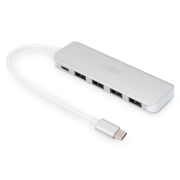 DIGITUS USB-C Hub 4-Port Hub (USB 3.0) silber