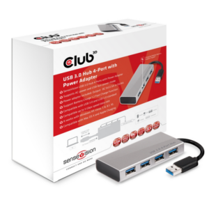 Club 3D USB 3.0 Hub 4-Port Aluminium Gehäuse