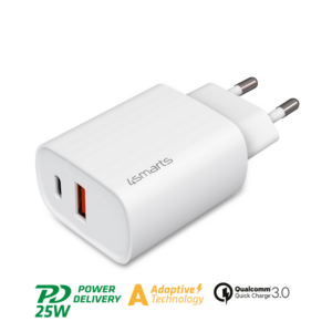 4smarts Netzladegerät VoltPlug 25W QuickCharge AFC USB-C/USB-A