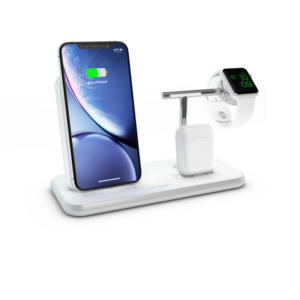 Zens Aluminium Stand + Apple Watch + Dock Qi weiß