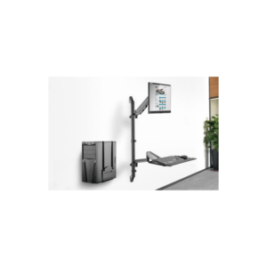 DIGITUS Flexibler Steh-/ Sitz-Arbeitsplatz zur Wandmontage Single Monitor