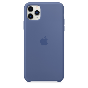 Apple Original iPhone 11 Pro Max Silikon Case Leinenblau