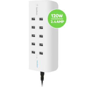 Belkin 10-Port USB-Ladestation 120W 2.4A pro Port Weiß