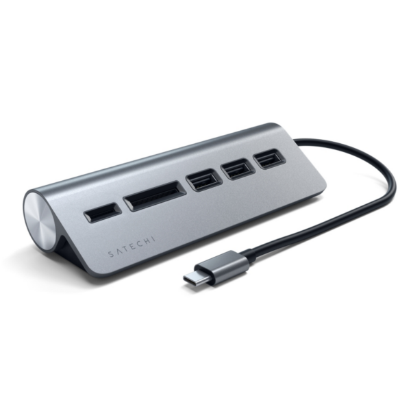 Satechi Type-C Aluminium USB Hub & Card Reader space gray