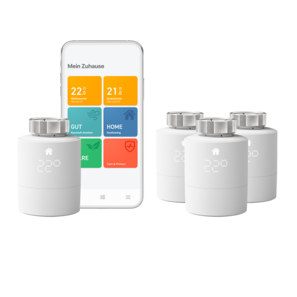 tado° Starter Kit mit 4 Smarten Heizkörper-Thermostaten V3+