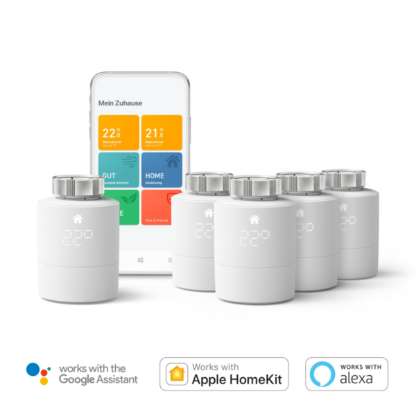 tado° Starter Kit mit 5 Smarten Heizkörper-Thermostaten V3+