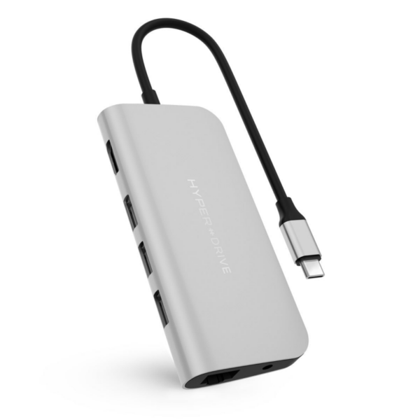 Hyper Drive POWER 9-in-1 USB-C Hub Silber