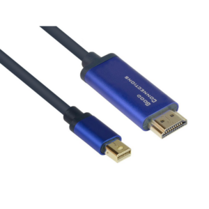 Good Connections MiniDP/HDMI 1.4 Anschlusskabel 4K UHD @60Hz Alu blau 2m