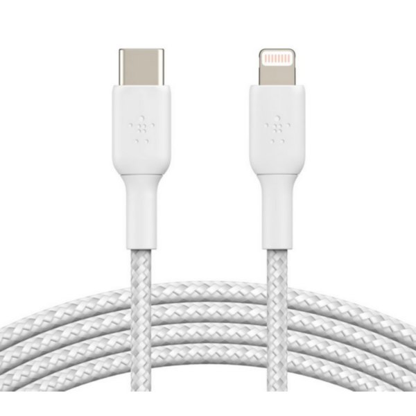 Belkin Lightning/USB-C Kabel ummantelt mfi zertifiziert 1m Weiß