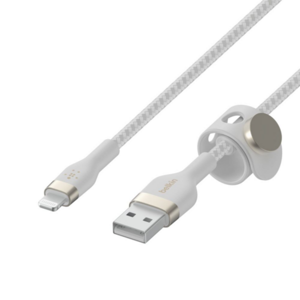 Belkin Pro Flex Lightning/ USB-A Kabel mfi zertifiziert 2m weiß CAA010BT2MWH