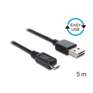 DeLOCK USB 2.0 Kabel 5m A zu Micro-B EASY-USB St./St. schwarz