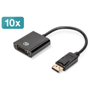 DIGITUS DisplayPort Adapter DP zu DVI 24+5 St./ Bu. schwarz 10er Pack