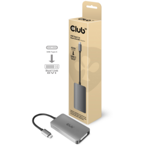 Club 3D USB Typ C zu Dual Link DVI-I Aktiver Adapter