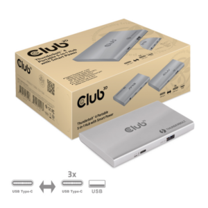 Club 3D Thunderbolt™ 4 portabler 5-in-1 Hub mit Smart Power