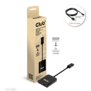 Club 3D DisplayPort 1.4 auf HDMI Dual Monitor 4K60Hz 0