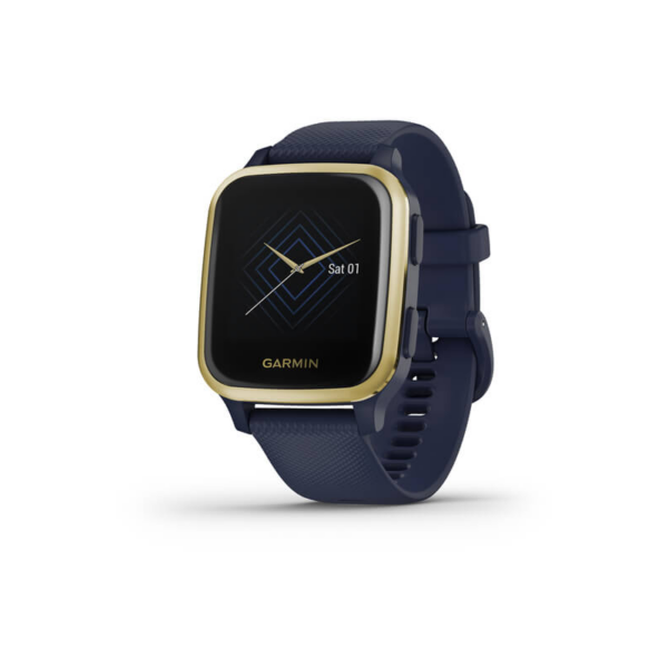 Garmin Venu Sq Music GPS-Fitness-Smartwatch blau/gold HF-Messung