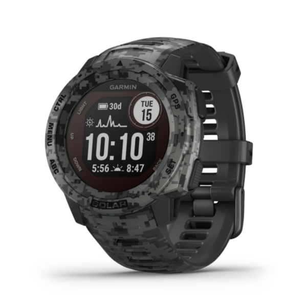 Garmin Instinct Solar Camo GPS-Multisport-Smartwatch schiefergrau