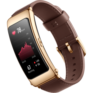 Huawei TalkBand B6 Classic Fitness Tracker Ohrhörer Lederarmband braun