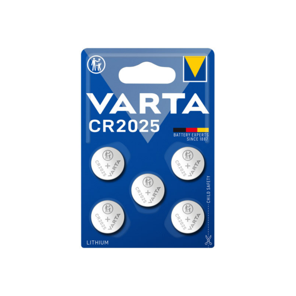 VARTA Professional Electronics Knopfzelle Batterie CR 2025 5er Blister