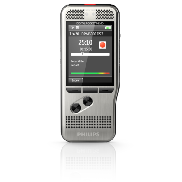 Philips Pocket Memo DPM6000 Digitales Diktiergerät mit 2Mic-Stereoaufnahme