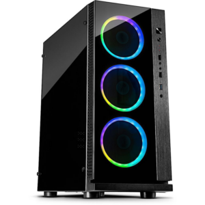 Inter-Tech W-III RGB Midi Tower ATX Gaming Gehäuse Seitenfenster