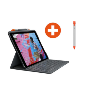 Logitech Slim Folio Hülle und Tastatur + Logitech Crayon für iPads 10