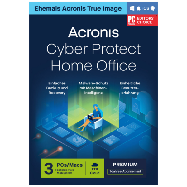 Acronis Cyber Protect Prem Subscription 3 Geräte / 1TB / 1Jahr Cloud Storage