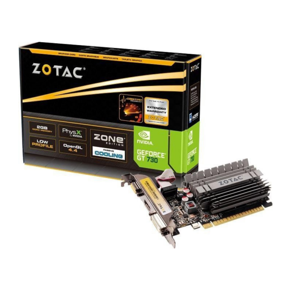 Zotac GeForce GT 730 Zone Edition 2GB DDR3 Grafikkarte LP DVI/HDMI/VGA