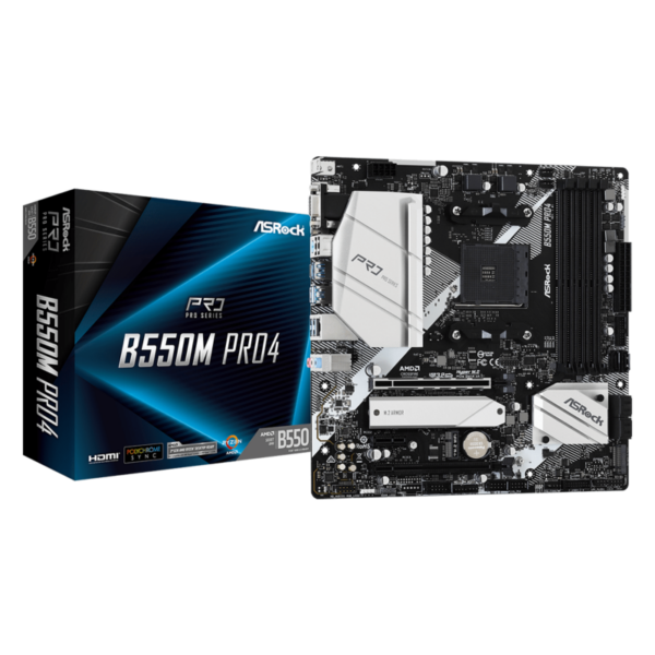 ASRock B550M Pro4 mATX Mainboard  Sockel AM4 M.2/HDMI/DP/VGA/USB3.2(Gen2)