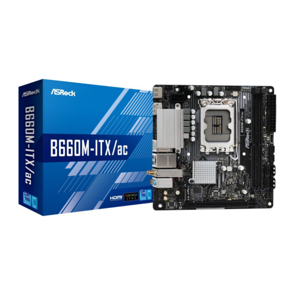 ASRock B660M-ITX/AC mini-ITX Mainboard Sockel 1700 /M.2/HDMI/DP/USB3.0/Wifi/BT