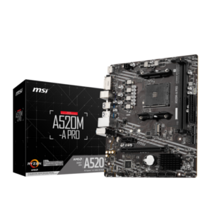 MSI A520M-A PRO mATX Mainboard Sockel AM4 DVI/HDMI/M.2/SATA